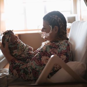 Posh Peanut floral robe and swaddle set